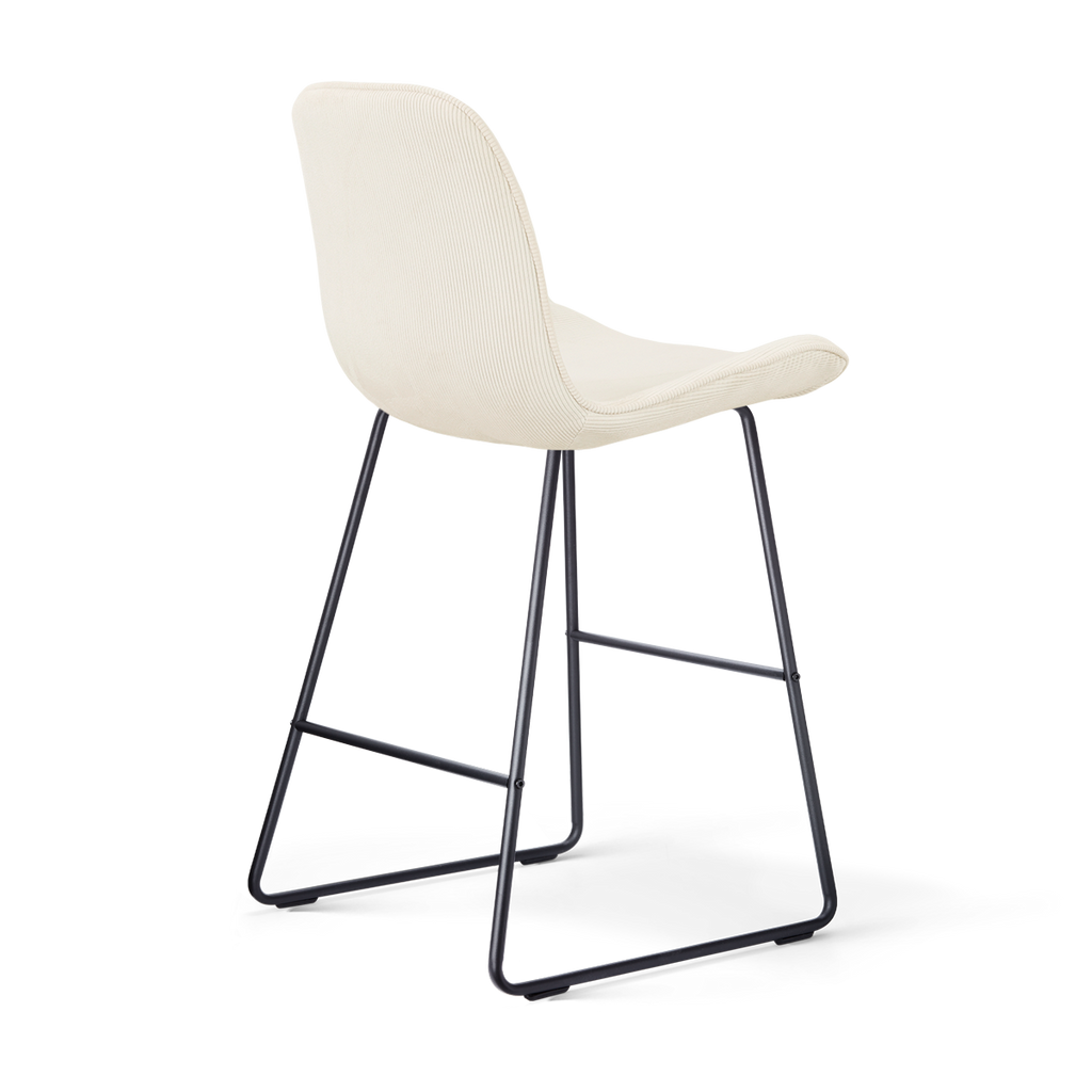 Nino-Fé barkruk rib beige - zwart onderstel - 65 cm