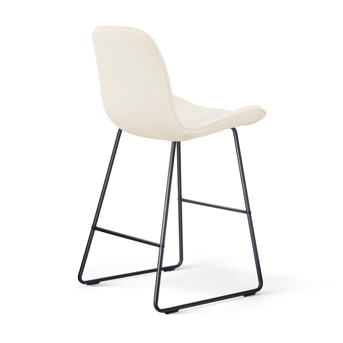 Nino-Fé barkruk rib beige - zwart onderstel - 65 cm