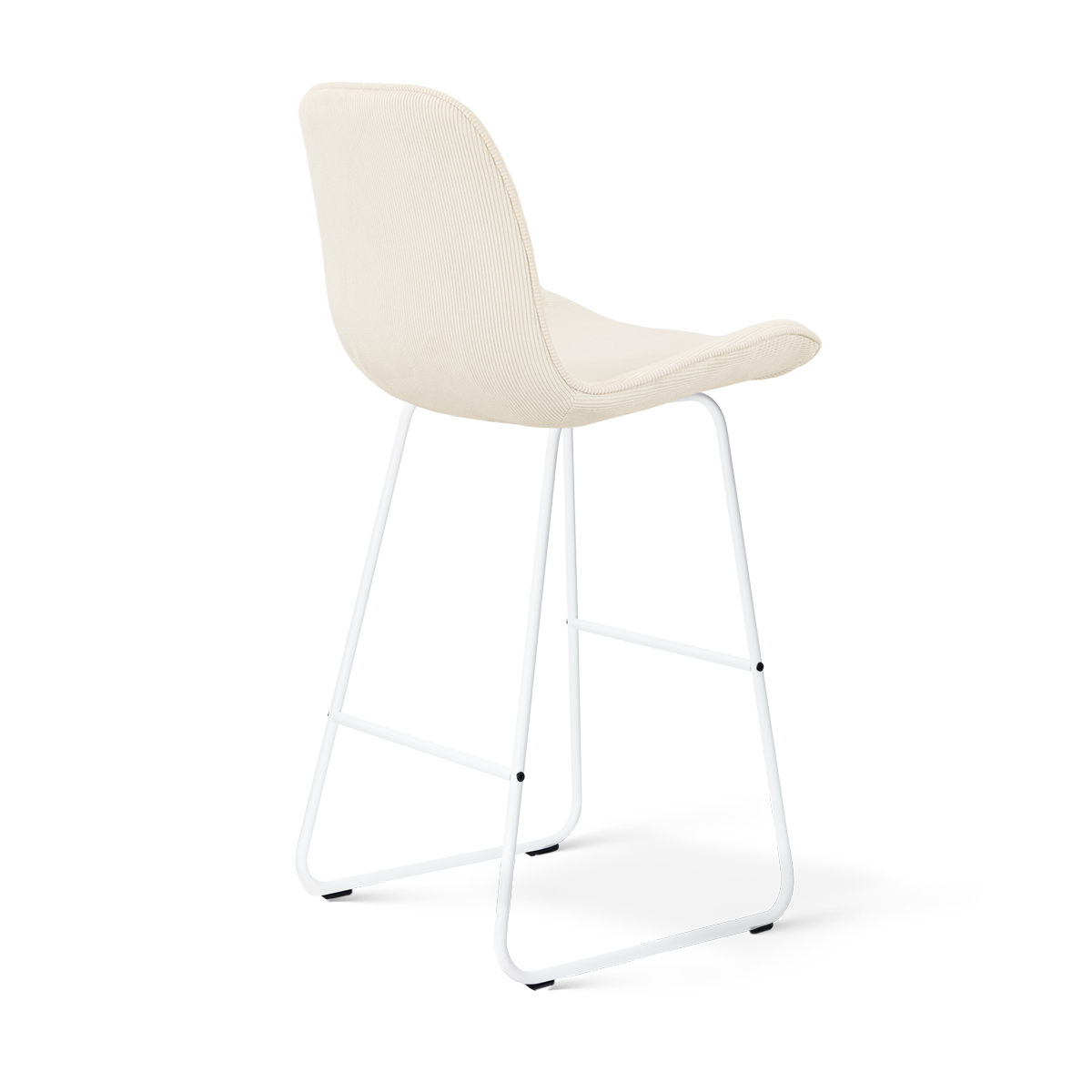 Nino-Fé barkruk rib beige - wit onderstel - 75 cm