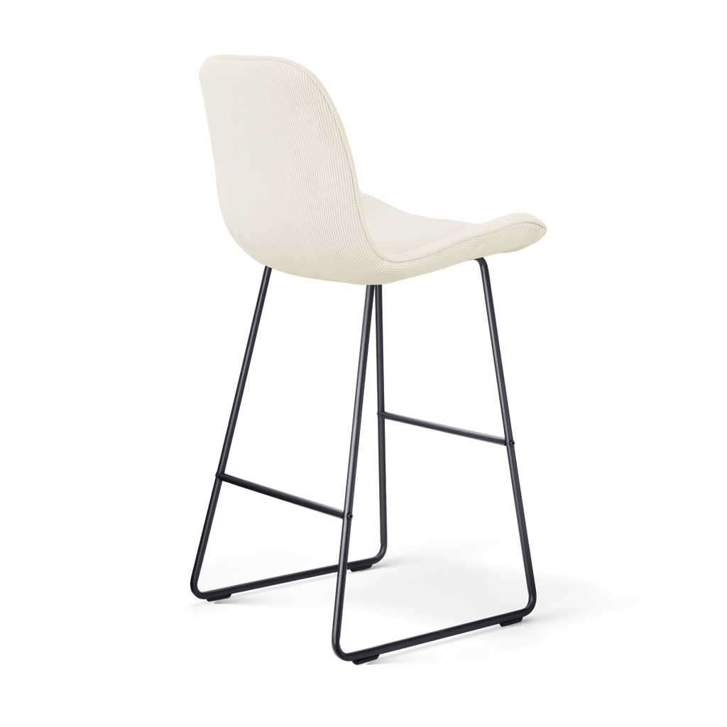 Nino-Fé barkruk rib beige - zwart onderstel - 75 cm