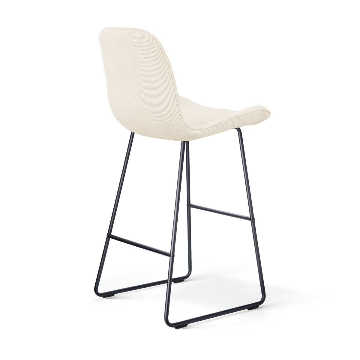 Nino-Fé barkruk rib beige - zwart onderstel - 75 cm