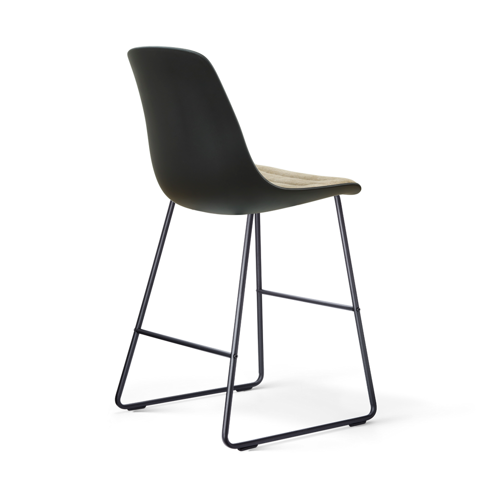 Nino-Liv barkruk zwart met nougatbruin zitkussen - zwart onderstel - 65 cm