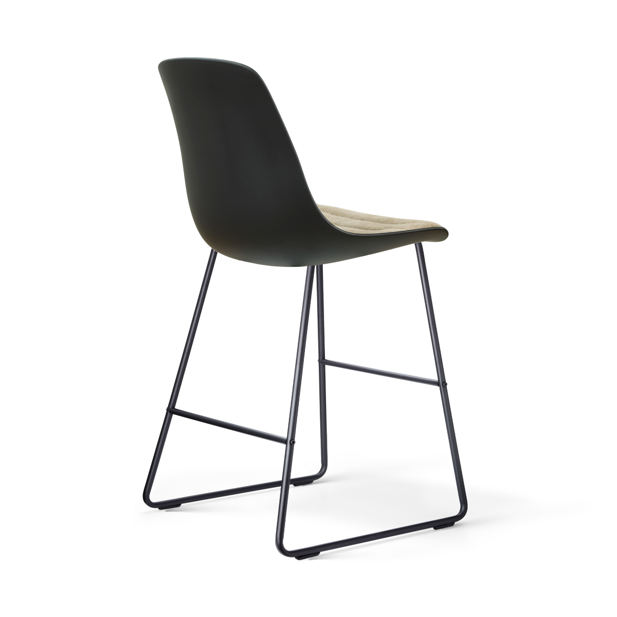 Nino-Liv barkruk zwart met nougatbruin zitkussen - zwart onderstel - 65 cm