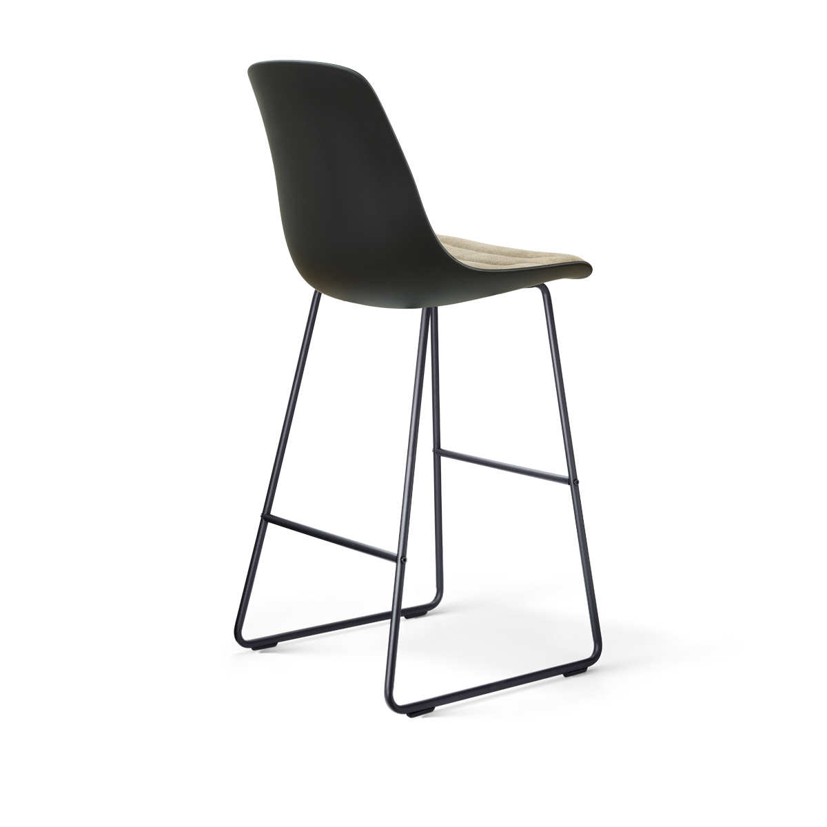 Nino-Liv barkruk zwart met nougatbruin zitkussen - zwart onderstel - 75 cm