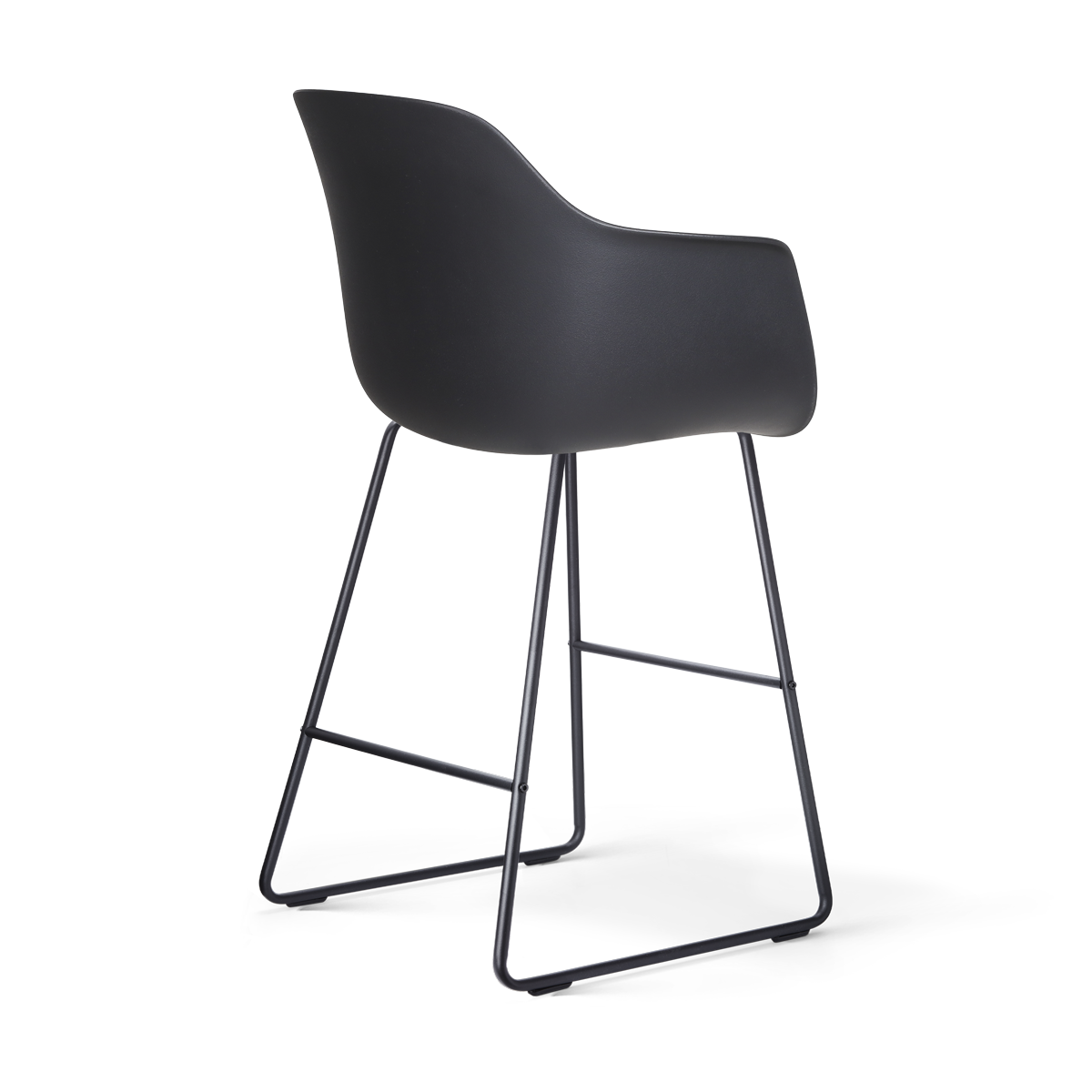 Nino-Liz barkruk zwart met naturelbeige zitkussen - zwart onderstel - 65 cm