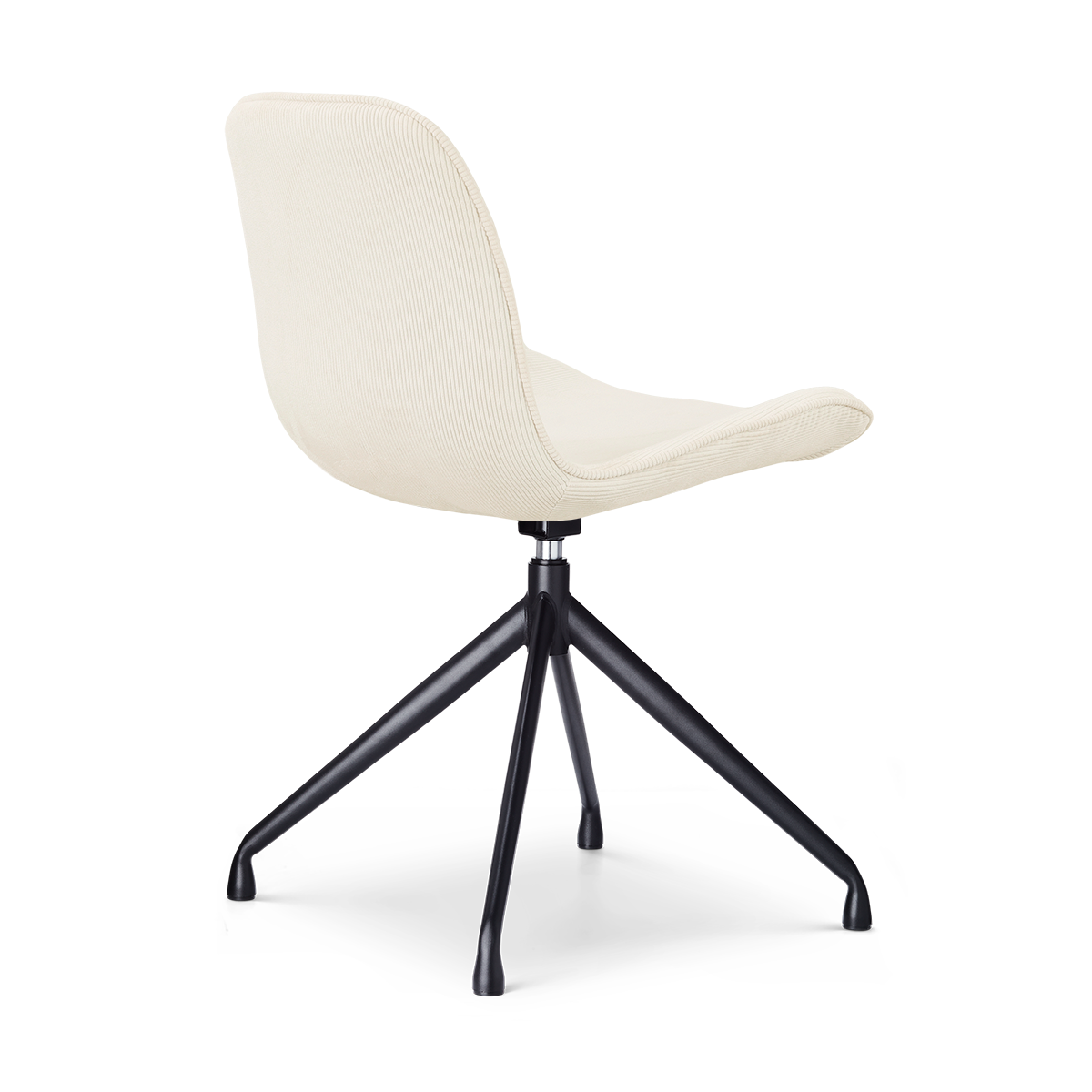 Nola-Fé draaibare eetkamerstoel rib beige - zwart onderstel