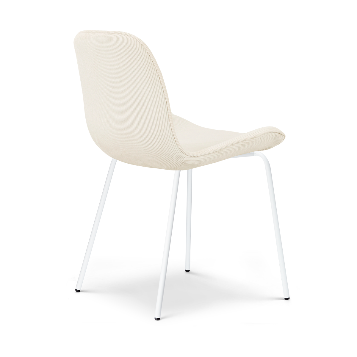 Nora-Fé eetkamerstoel rib beige - wit onderstel