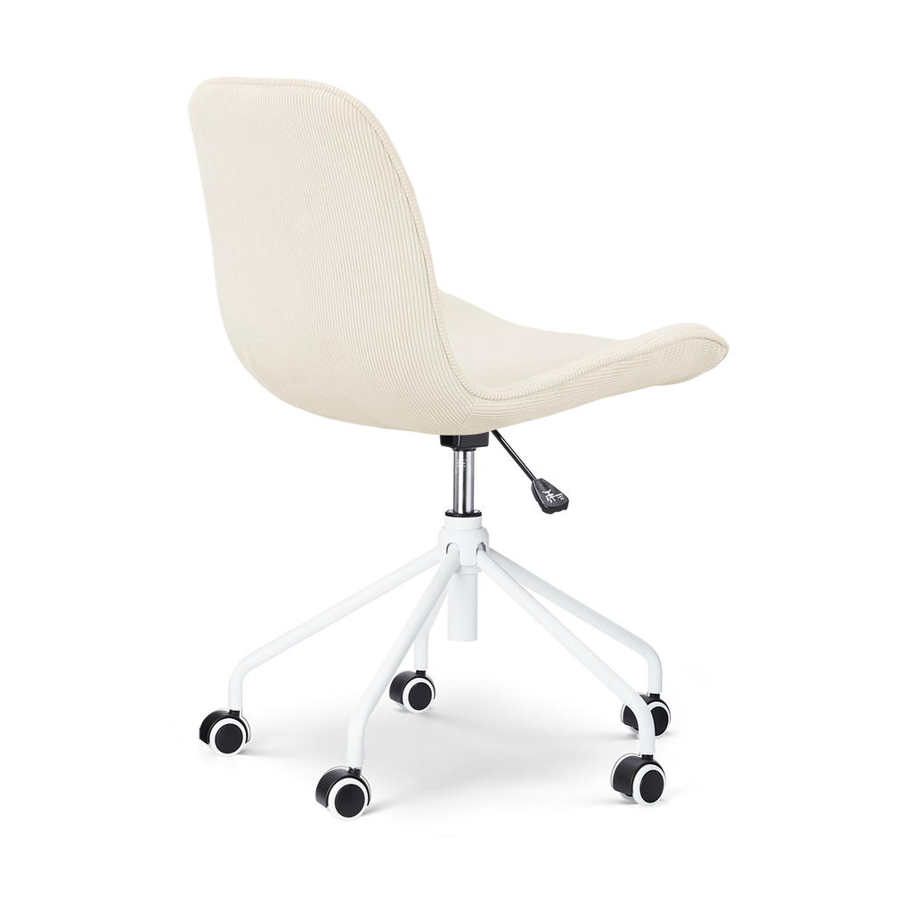 Nout-Fé bureaustoel rib beige - wit onderstel