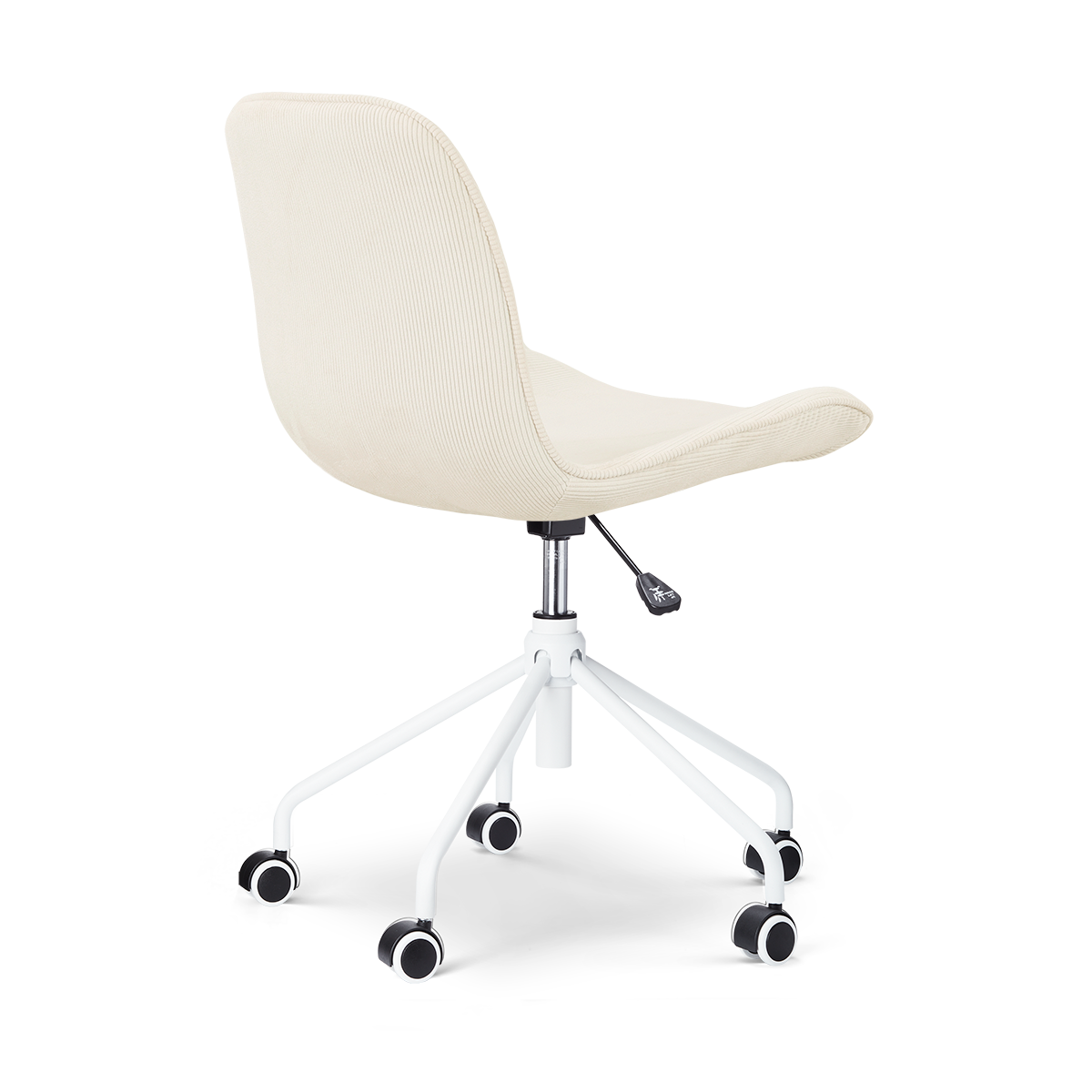 Nout-Fé bureaustoel rib beige - wit onderstel