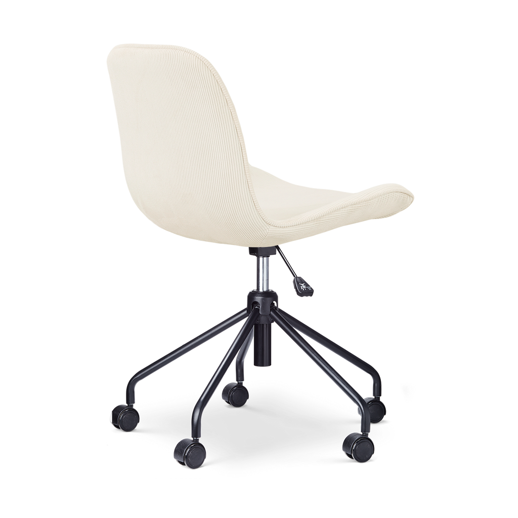 Nout-Fé bureaustoel rib beige - zwart onderstel