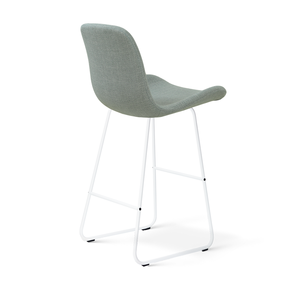 Nino-Fé barkruk saliegroen - wit onderstel - 75 cm