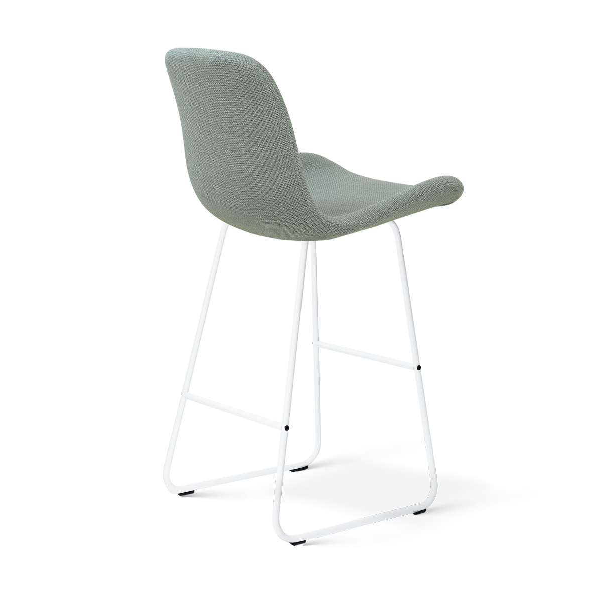 Nino-Fé barkruk saliegroen - wit onderstel - 75 cm