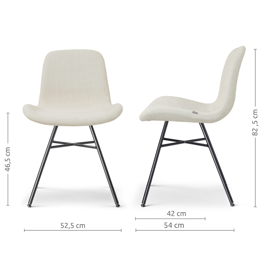Noa-Fé eetkamerstoel cottonbeige - zwart onderstel