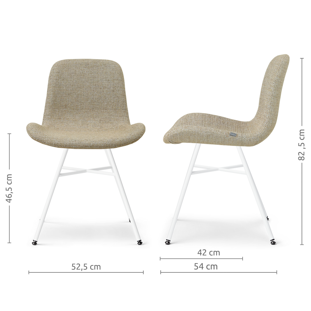 Noa-Fé eetkamerstoel taupe melange - wit onderstel
