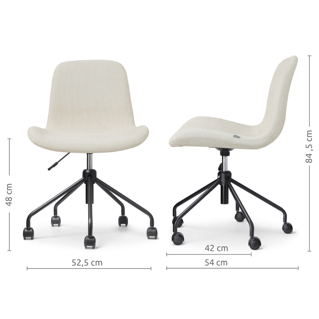 Nout-Fé bureaustoel cottonbeige - zwart onderstel