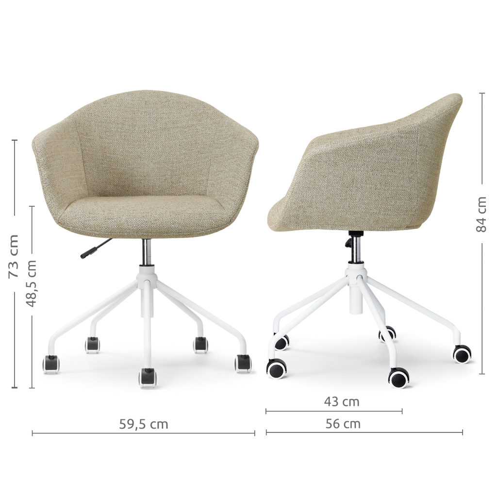 Nout-Otis bureaustoel taupe melange - wit onderstel