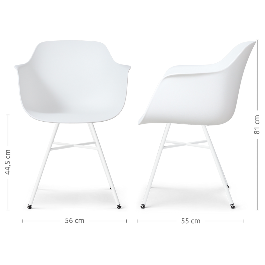 Noa-Puk eetkamerstoel wit - wit onderstel