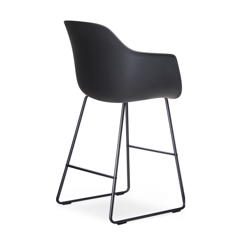 Nino-Puk barkruk zwart - zwart onderstel - 65 cm
