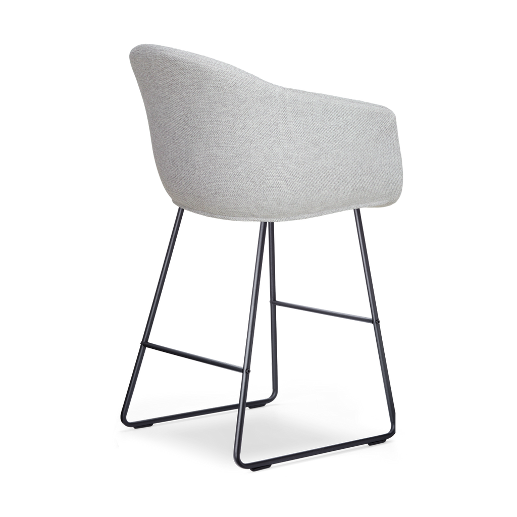 Nino-Otis barkruk lichtgrijs - zwart onderstel - 65 cm