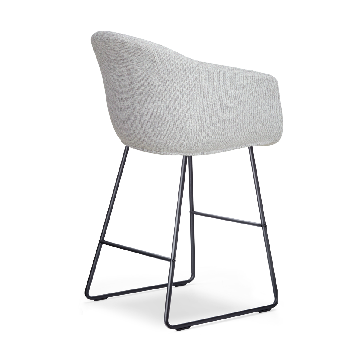 Nino-Otis barkruk lichtgrijs - zwart onderstel - 65 cm