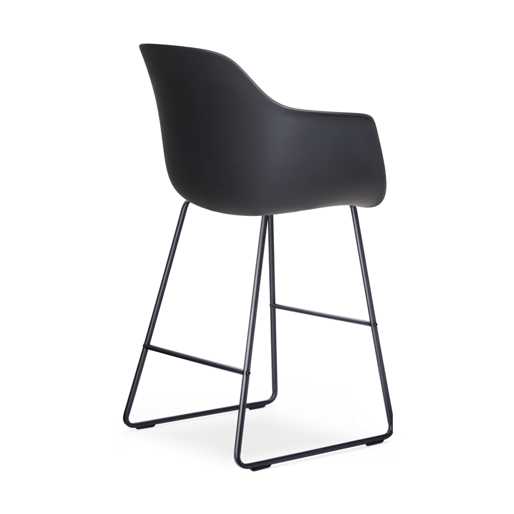 Nino-Liz barkruk zwart met okergeel zitkussen - zwart onderstel - 65 cm