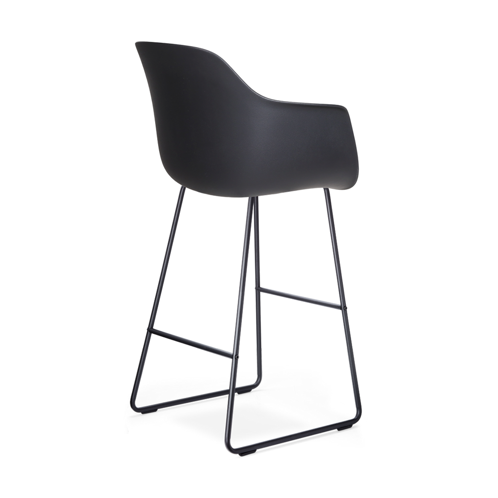 Nino-Puk barkruk zwart - zwart onderstel - 75 cm
