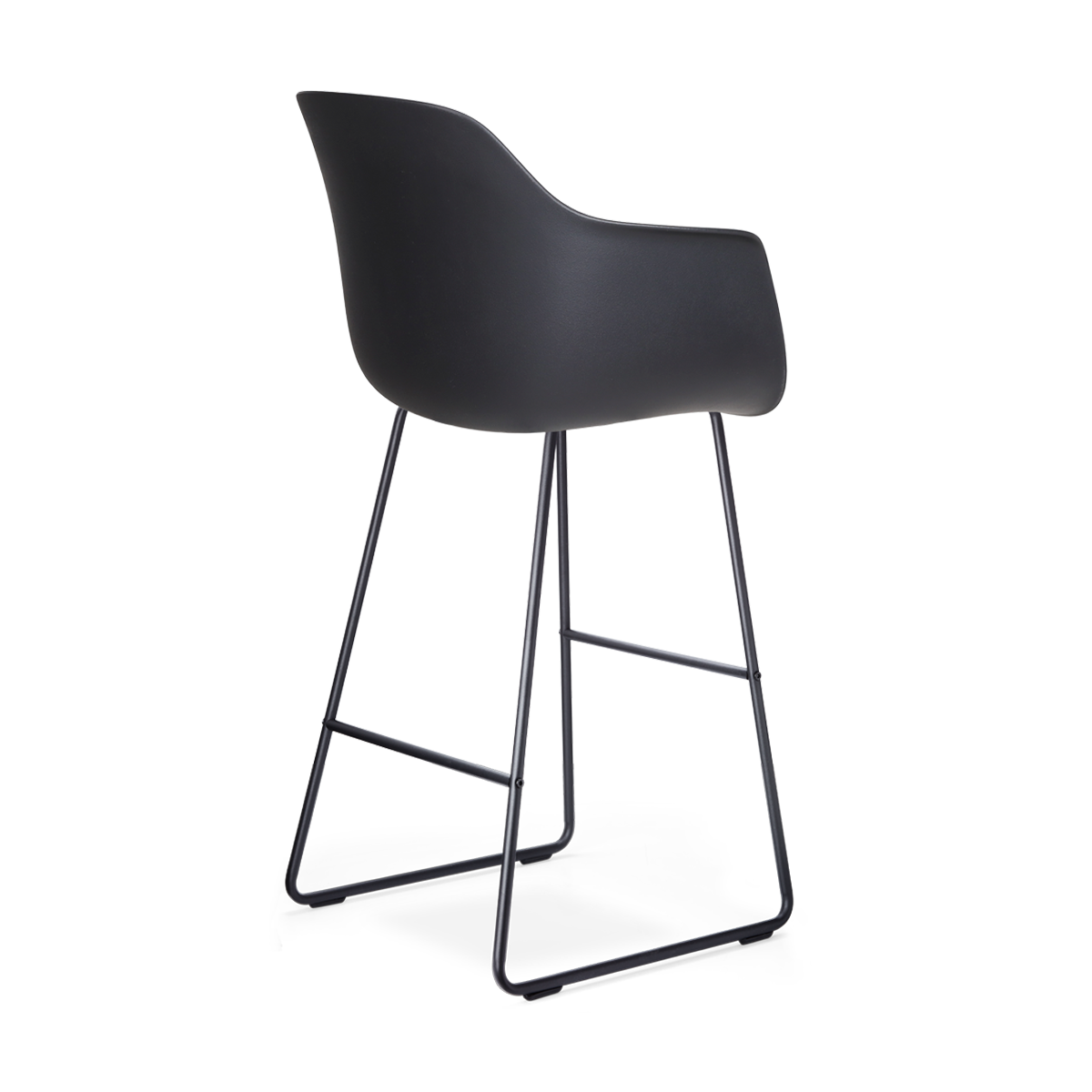 Nino-Puk barkruk zwart - zwart onderstel - 75 cm