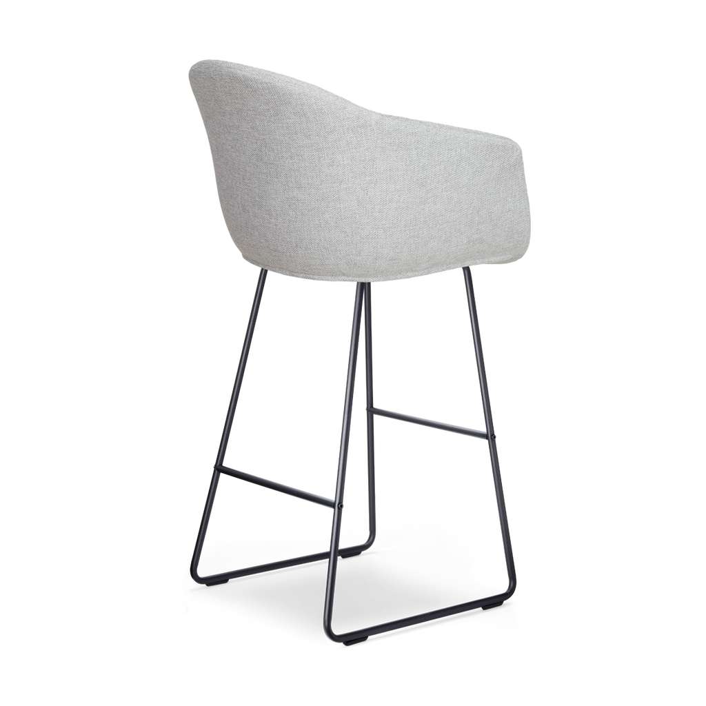 Nino-Otis barkruk lichtgrijs - zwart onderstel - 75 cm