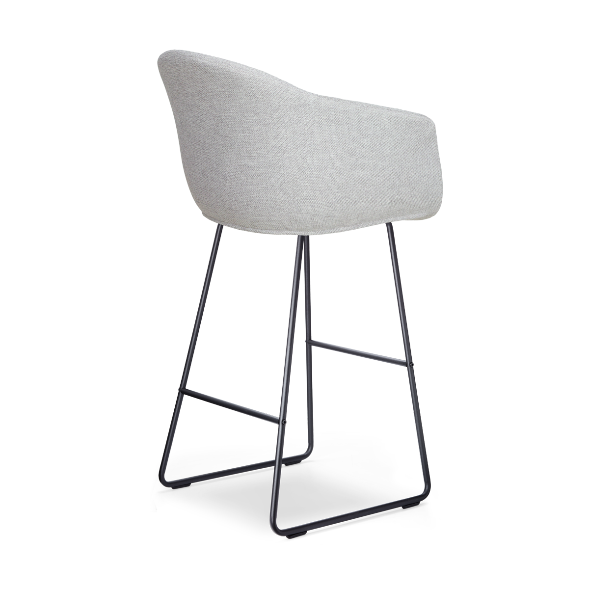 Nino-Otis barkruk lichtgrijs - zwart onderstel - 75 cm