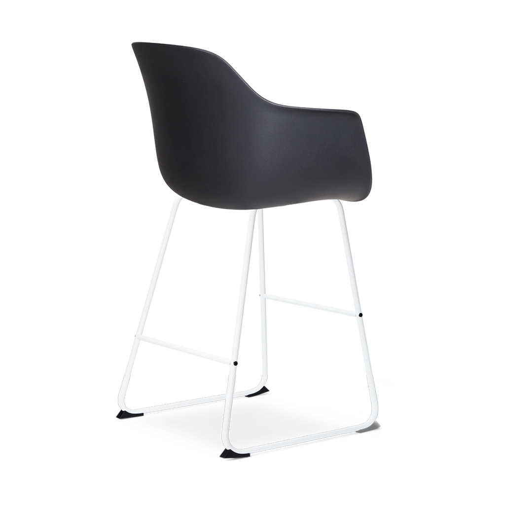 Nino-Puk barkruk zwart - wit onderstel - 65 cm