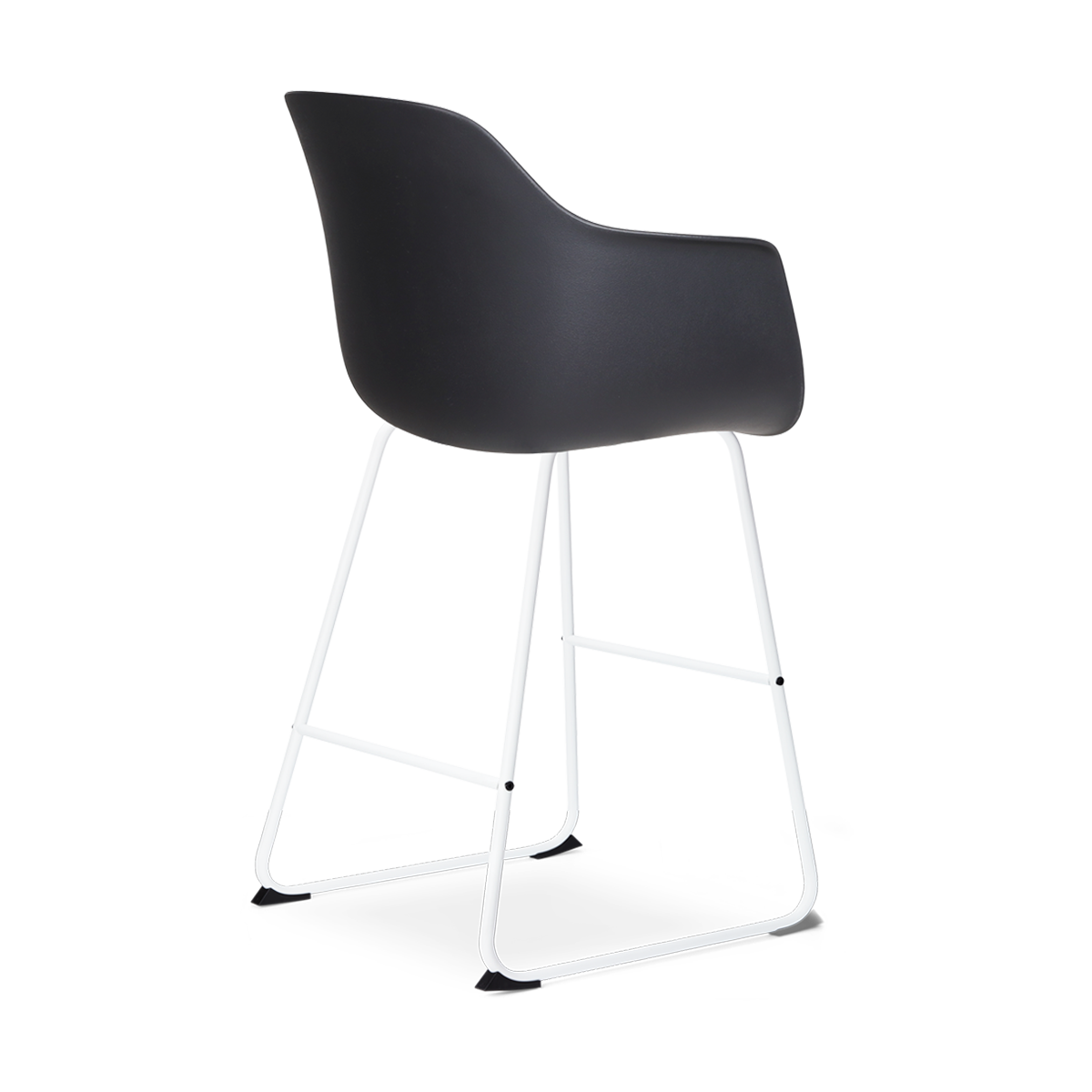 Nino-Puk barkruk zwart - wit onderstel - 65 cm