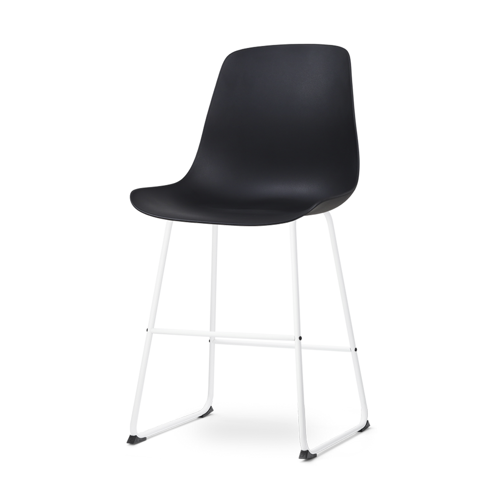 Nino-Pip barkruk zwart - wit onderstel - 65 cm