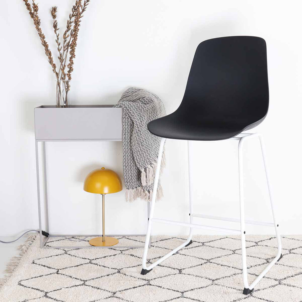 Nino-Pip barkruk zwart - wit onderstel - 65 cm