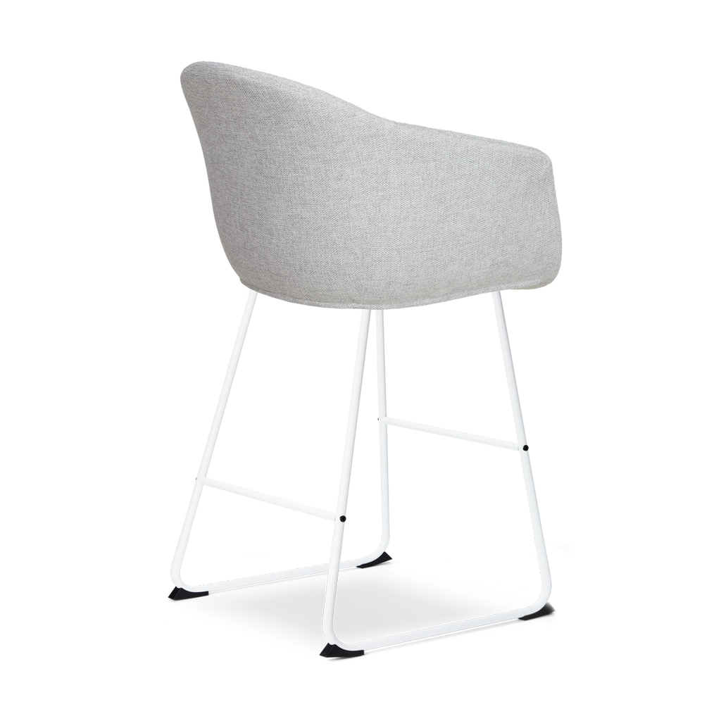 Nino-Otis barkruk lichtgrijs - wit onderstel - 65 cm