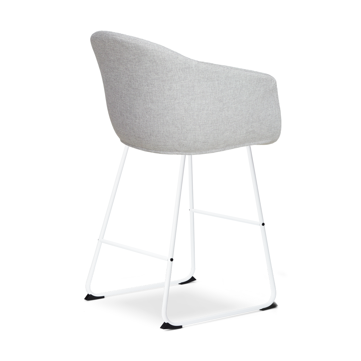 Nino-Otis barkruk lichtgrijs - wit onderstel - 65 cm