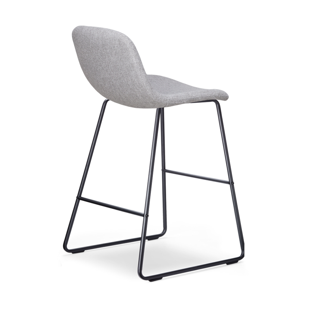 Nino-Mats barkruk lichtgrijs - zwart onderstel - 65 cm