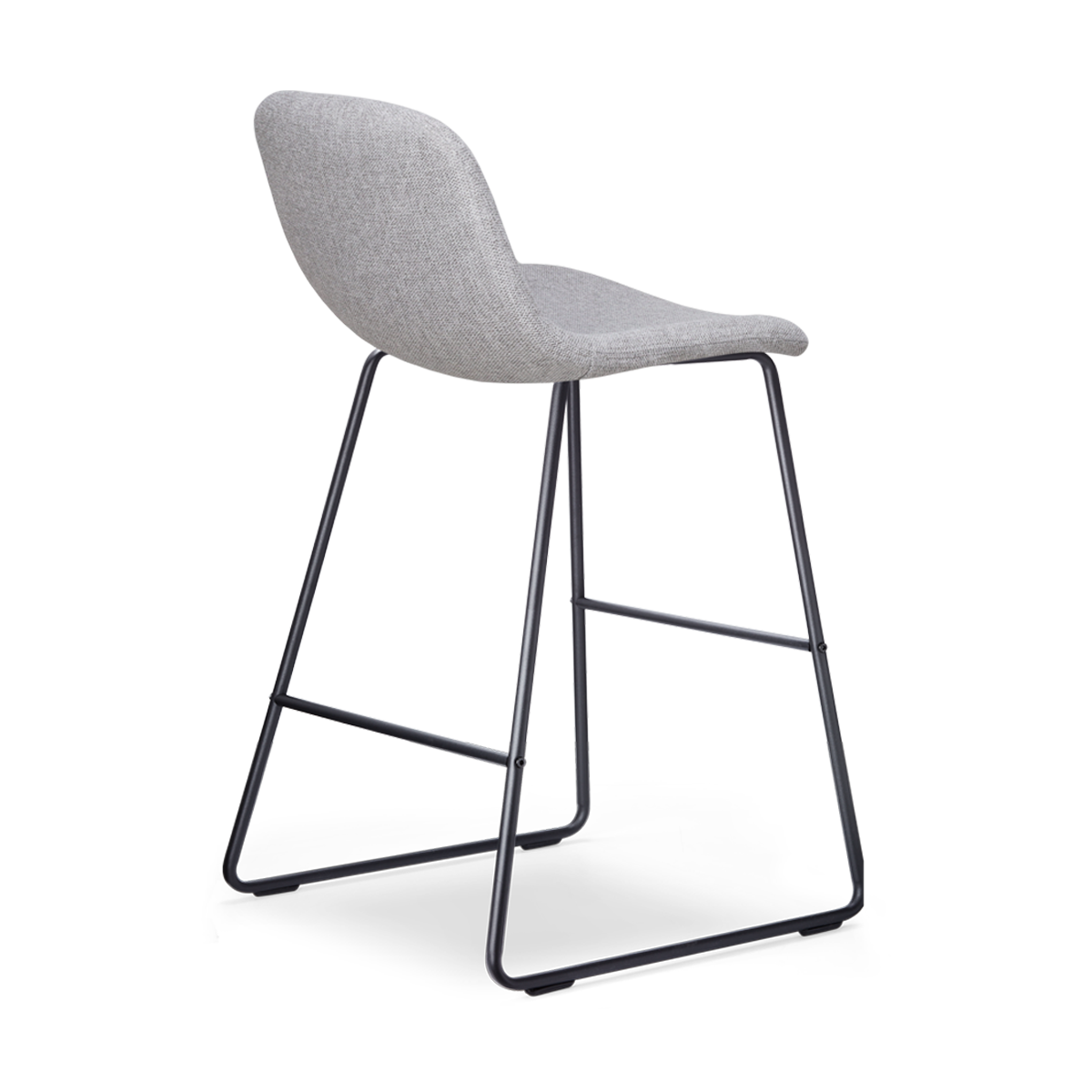 Nino-Mats barkruk lichtgrijs - zwart onderstel - 65 cm
