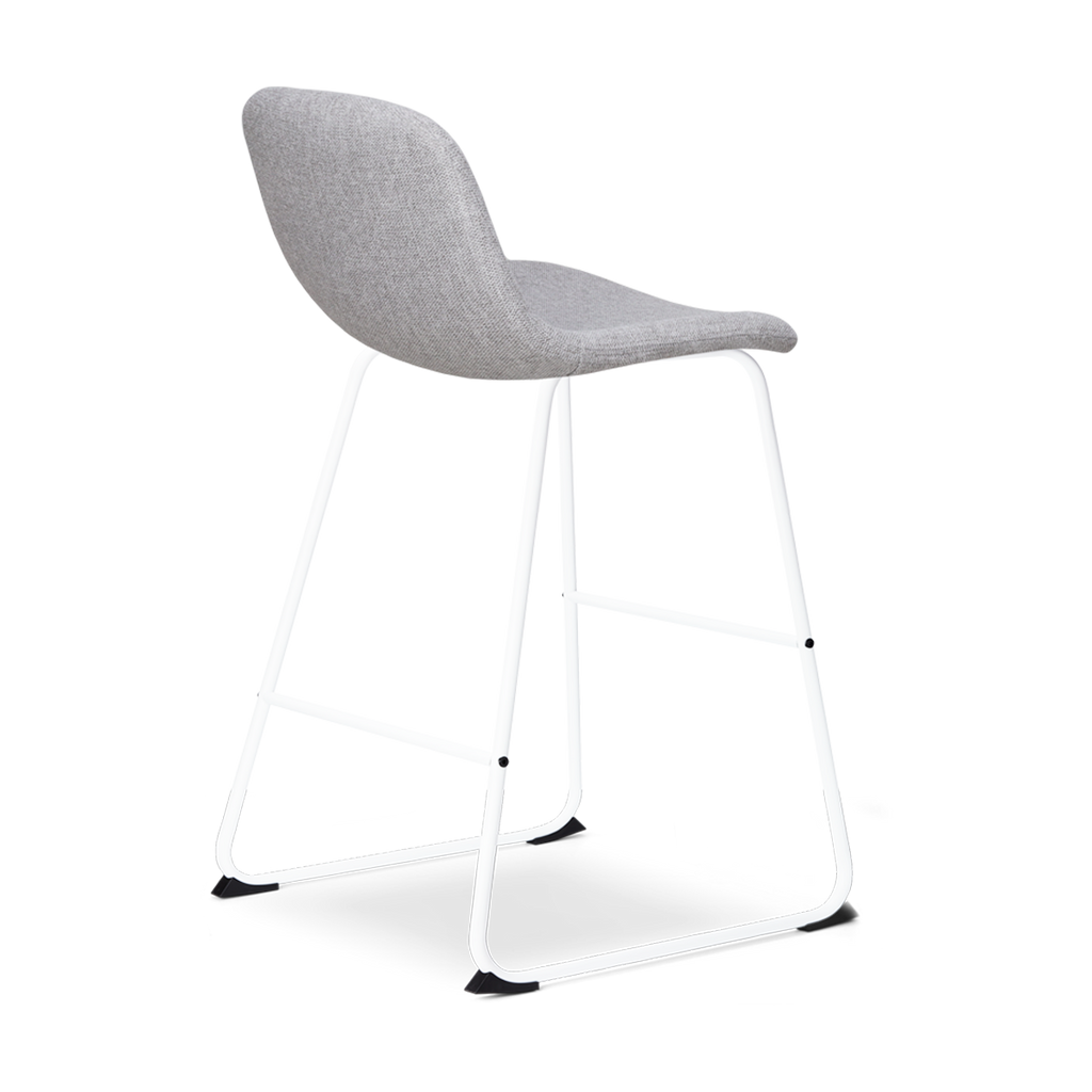 Nino-Mats barkruk lichtgrijs - wit onderstel - 65 cm