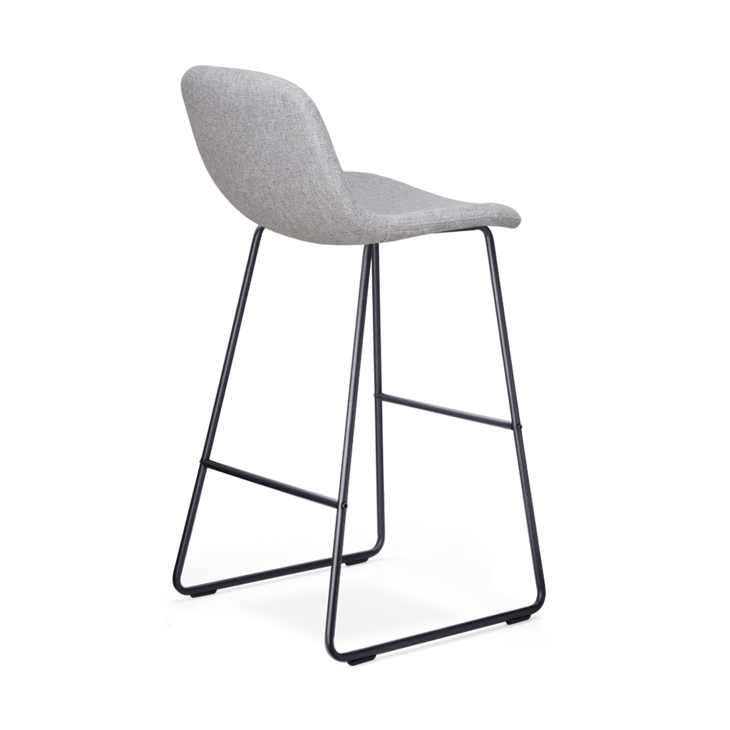 Nino-Mats barkruk lichtgrijs - zwart onderstel - 75 cm