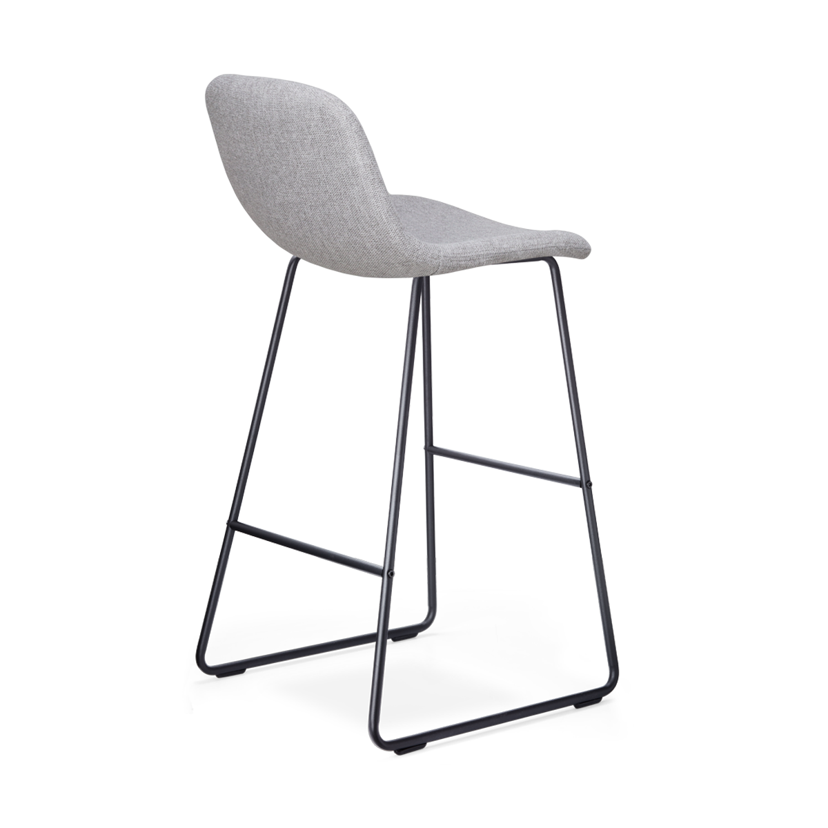 Nino-Mats barkruk lichtgrijs - zwart onderstel - 75 cm