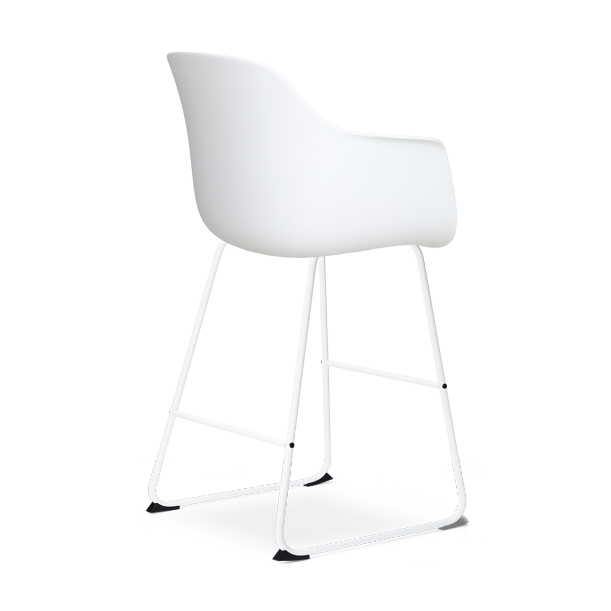 Nino-Liz barkruk wit met beige zitkussen - wit onderstel - 65 cm