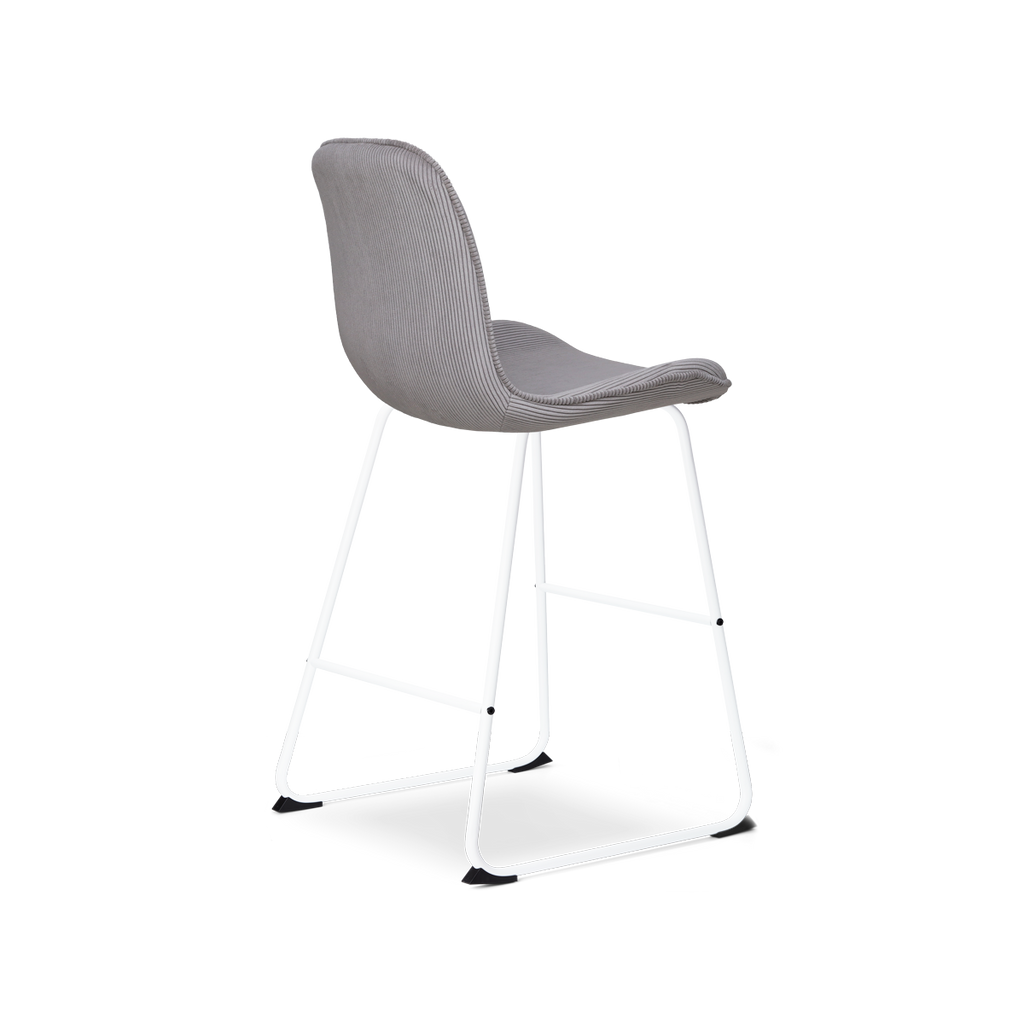 Nino-Fé barkruk rib warm grijs - wit onderstel - 65 cm