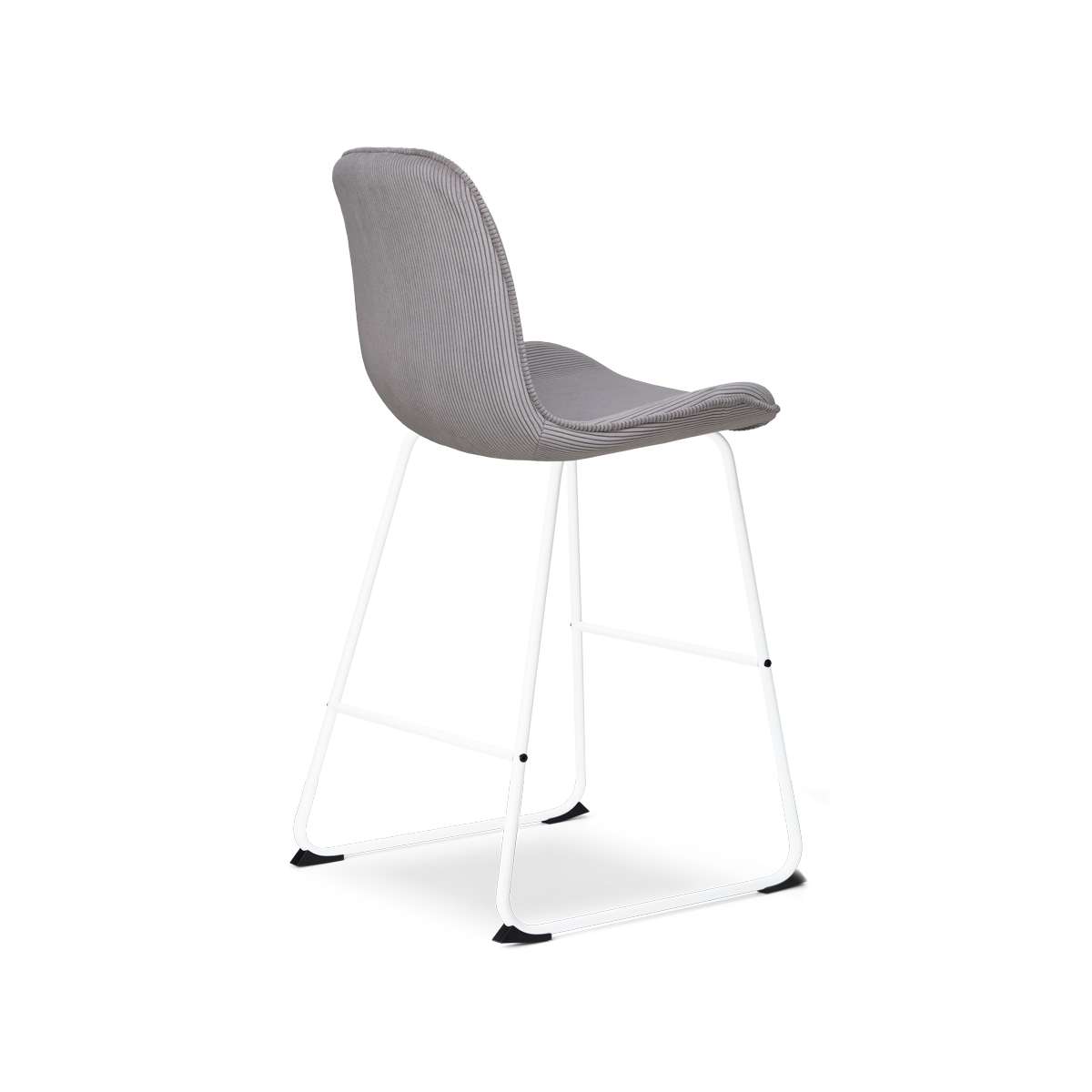 Nino-Fé barkruk rib warm grijs - wit onderstel - 65 cm
