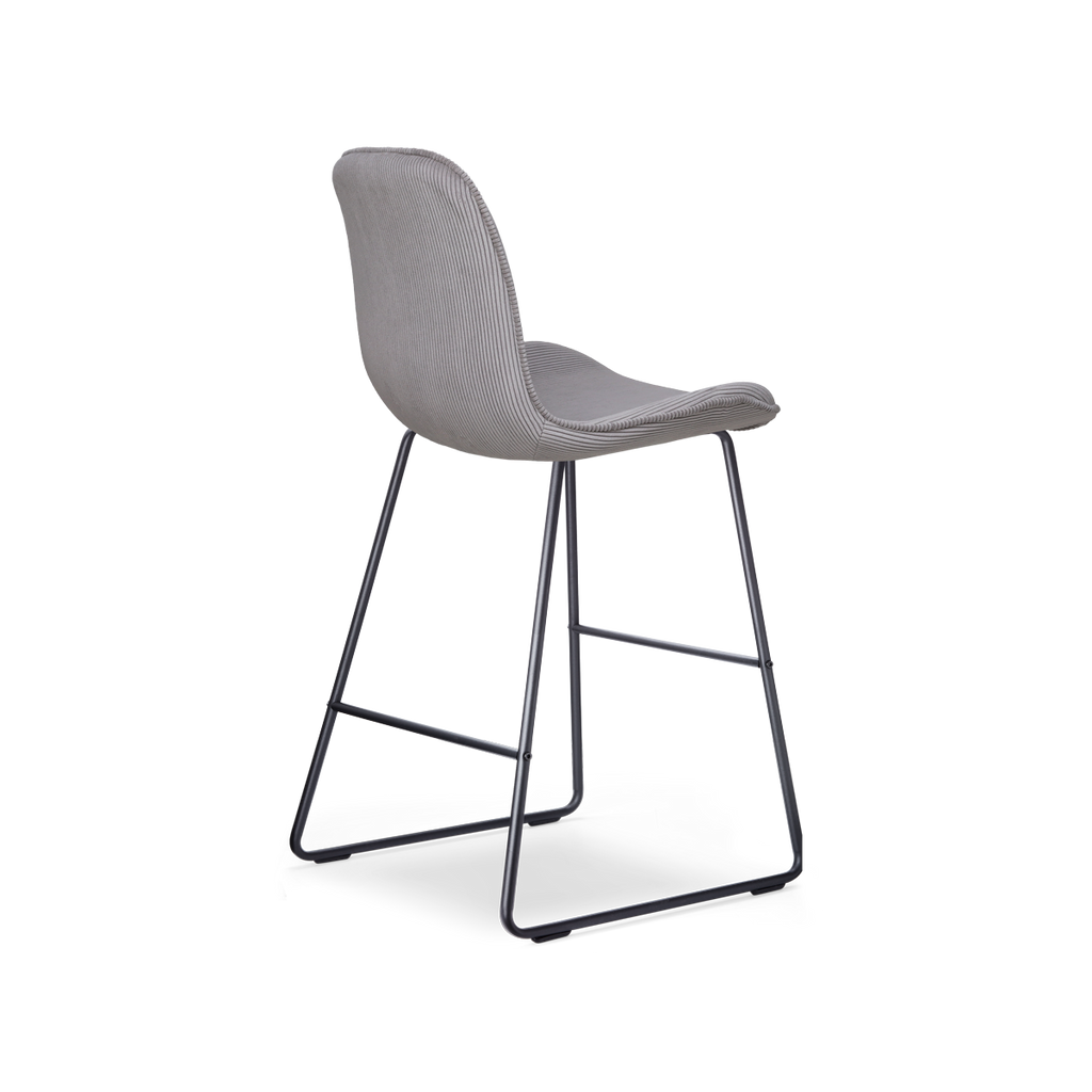 Nino-Fé barkruk rib warm grijs - zwart onderstel - 65 cm