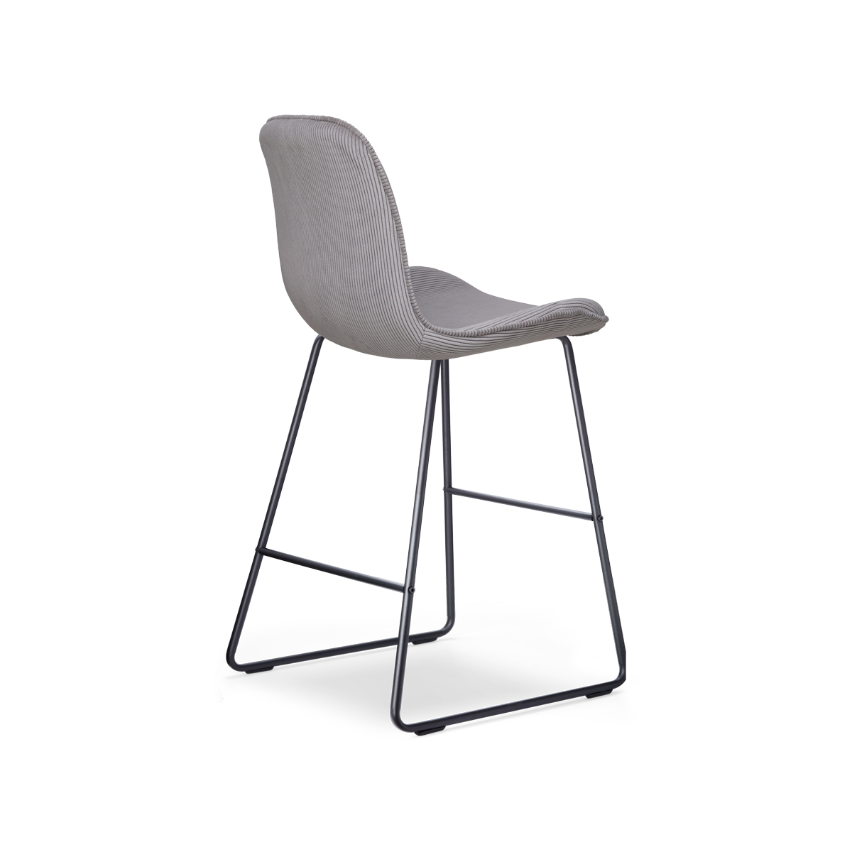 Nino-Fé barkruk rib warm grijs - zwart onderstel - 65 cm