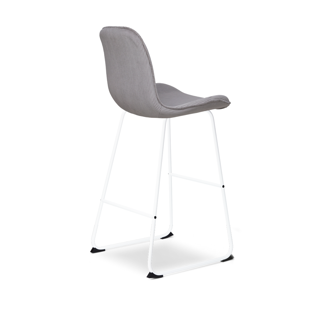 Nino-Fé barkruk rib warm grijs - wit onderstel - 75 cm