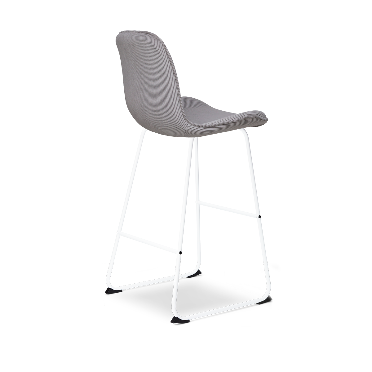 Nino-Fé barkruk rib warm grijs - wit onderstel - 75 cm