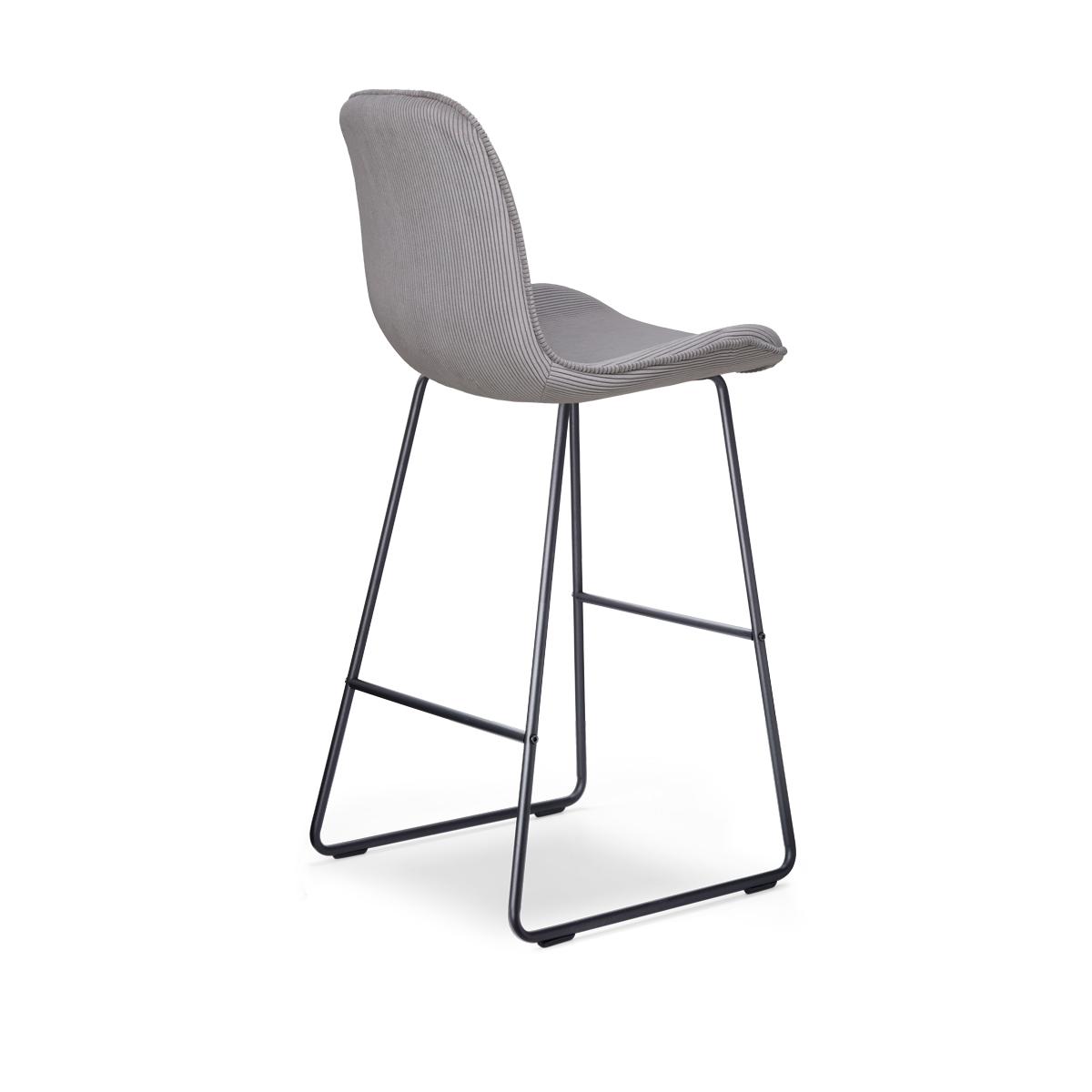 Nino-Fé barkruk rib warm grijs - zwart onderstel - 75 cm