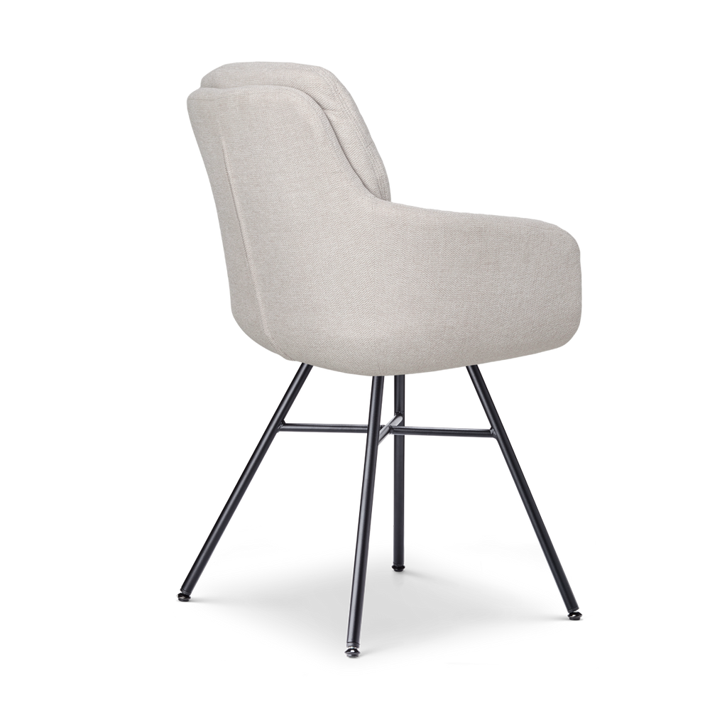 Noa-Mia eetkamerstoel beige - zwart onderstel