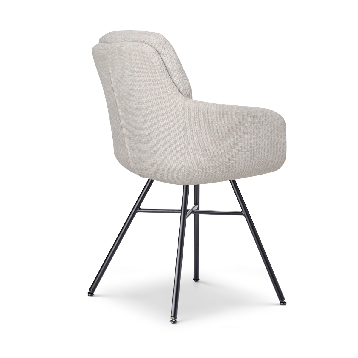 Noa-Mia eetkamerstoel beige - zwart onderstel